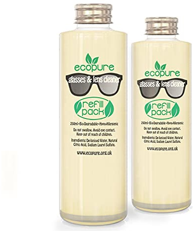Glasses & Lens Cleaning Fluid Refill - 500ml: Alcohol Free. for Eco Reading Glasses, Sunglasses and Lenses. Top Up Your Spectacle Cleaner Spray and Cloth Kit.