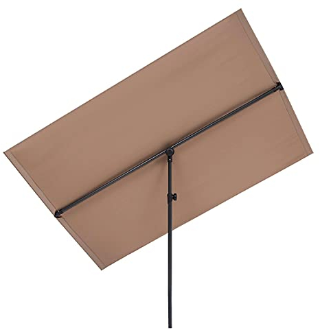 blumfeldt Flex-Shade - Parasol de Jardin extérieur rectangulaire, Inclinable, Polyester, Anti UV50, Pied en Aluminium, Imperméable, Balcon-Terrasse, 150 x 210 cm - Taupe