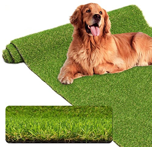 AYOHA Artificial Turf 3' x 5' Realistic Fake Grass, 0.8 Pile Height, Synthetic Fake Lawn Mat, Faux Grass Rug Landscape for Pets Area, Playground, Patio, Balcony, Backyard, Custom