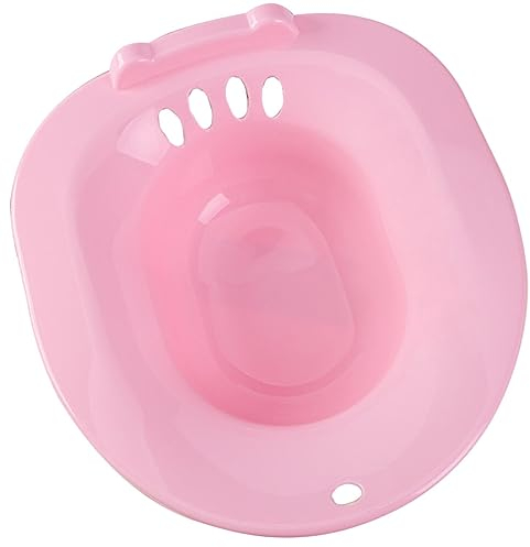 Alipis Sitz Bath Toilet Seat Postpartum Care Basin Sitz Bath Tub Butt Bath Bowl for Soothes Cleanse Hemorrhoids Treatment Pink