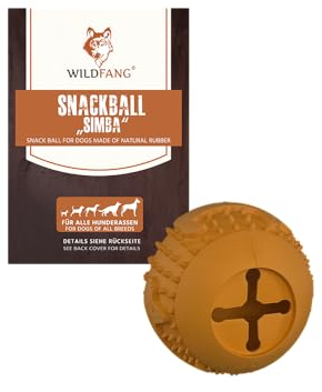 Wildfang® Spielzeug für Hunde aus 100% Naturkautschuk | Snackball Simba - nahezu unzerstörbar - Kauspielzeug für Hunde - ungiftig - Kauknochen für Hunde - BPA-frei - umweltfreundlich