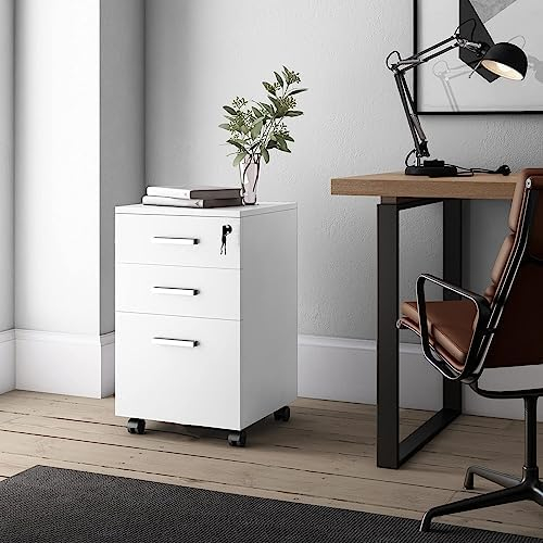 lamphle 3 lådor arkivskåp mobilt förvaringsskåp med lås under skrivbord dokumentorganiserare trä vertikalt arkivskåp kontorsmöbler för juridisk/brev/A4 i hem/kontor vit