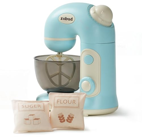 ROBUD Spielzeugmixer mit Sound- Küchenzubehör mit Mehl, Zucker - Für Kinder ab 3 Jahren geeignet