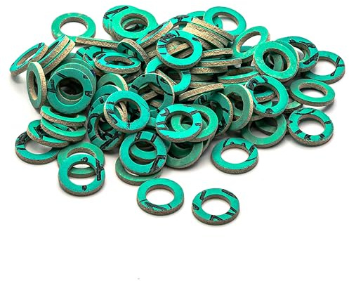 Plan Fiberpackning 3/8 Tum Reducerad (13.5 x 8.5 x 2 mm) – Set om 100 – Upp till 180 °C – För Sanitära och Värmesystem