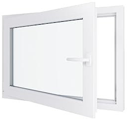 Fenêtre PVC - LxH 1000x700 mm -Triple Vitrage - Blanc -poignée à droite