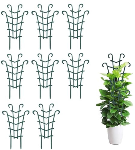 Rankhilfe für Zimmerpflanzen, 8 Stück Garten Pflanzenstütze Rankgitter, Pflanzkübel Rankhilfe für Kletterpflanzen Rankenhilfe für Pflanzen Kunststoff Pflanzen Spalier Blumenstütze Topfpflanzen (8er)