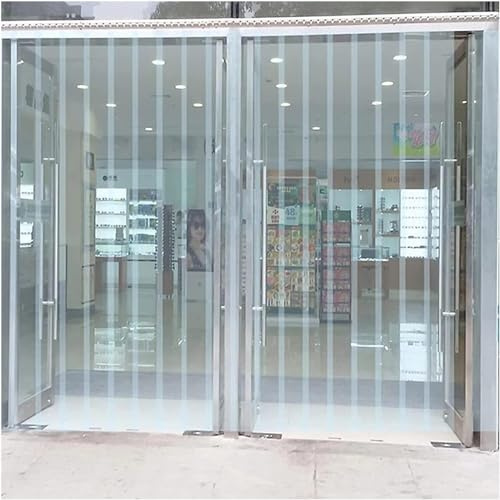 Cortina de puerta de tiras de vinilo de plástico, Cortina de puerta con tiras de plástico transparente, resistente a los rayos UV, tiras de vinilo for garajes industriales, catering y cámaras frigoríf