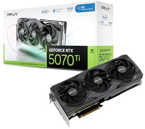 PNY Carte Graphique GEFORCE RTX™ 5070 Ti 16Go Overclocked Triple Fan Plus DLSS 4