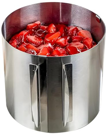 Anillos para hornear, molde de 20 cm de alto, suministros de marco de pastelería, construcción de acero inoxidable duradero, diseño fácil de usar, hornear postres, herramientas de decoración