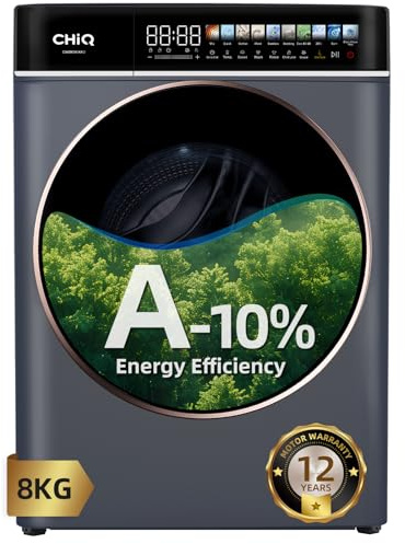 CHiQ 8kg Washing Machine with Class A-10% & LED Touchscreen Grey