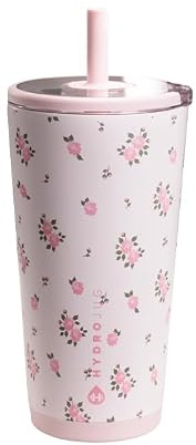 HydroJug Everyday Tumbler 20 oz, Ceramic-Lined Straw Cup, Wildrose