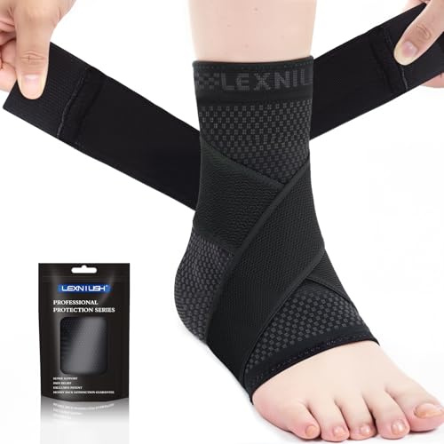 Cavigliera Ortopedica, Tutore Cavigliera Sportiva per Distorsione Regolabile, Fascia Elastica Caviglia Uomo/Donna per Caviglie Deboli, Fascite Plantare, Tendinite Di Achille e Artrite, Sport, M