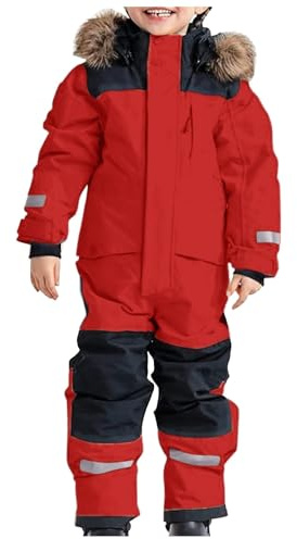 Traje de nieve impermeable para niños, overol de esquí de una pieza, traje de nieve con forro polar para niñas y niños, chaqueta de esquí con capucha para exteriores, traje de softshell, #01-10, 8-9