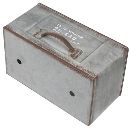 FUNOMOCYA Vaso Vintage in Ferro Piccolo Cassetto e Foro di Drenaggio, Decorazione per Piante Grasse da Interno ed Esterno, Vaso da Balcone Resistente per Giardino e Casa