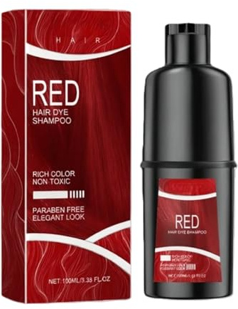 Champú Tinte Rojo, Champú Para Teñir El Cabello 3 En 1, Realza Los Tonos Rojos Intensos Y El Brillo Natural, Color Duradero Y Vibrante (Rojo)