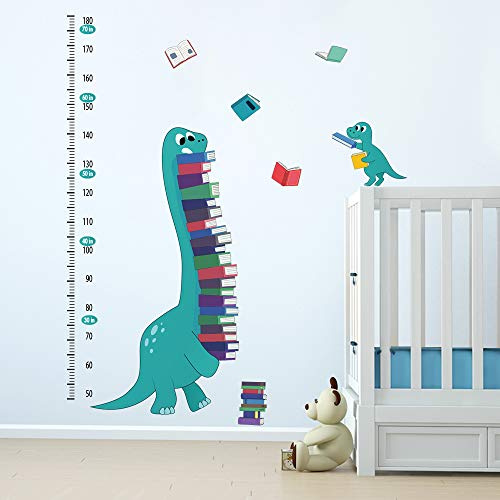 ufengke Adesivi Murali Metri da Parete Dinosauri Adesivi Muro Crescita Libri per Camera da Letto Bambini Soggiorno Asilo Nido Decorazioni Parete