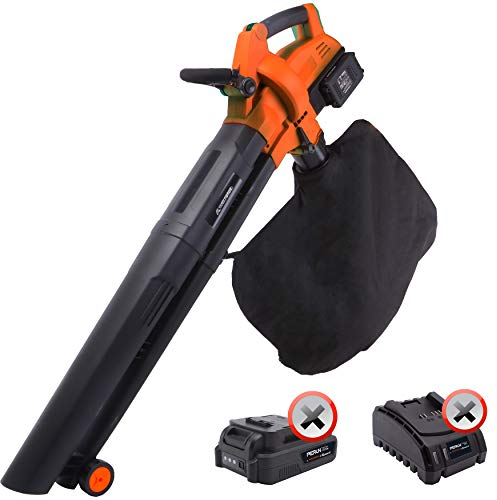 YARD FORCE Dual 20V Batterie Akku-Laubbläser LB C20W, 200 km/h Luftgeschwindigkeit, mit 45 l Fangsack, einfache Saug- / Blasfunktion, ohne Akku & Ladegerät