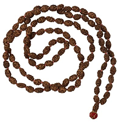 Freak Scene Bönkedja - Halsband - Mala Kedja - Meditation Kedja - Rudraksha Pärlor - Modell 04-2 Mukhi