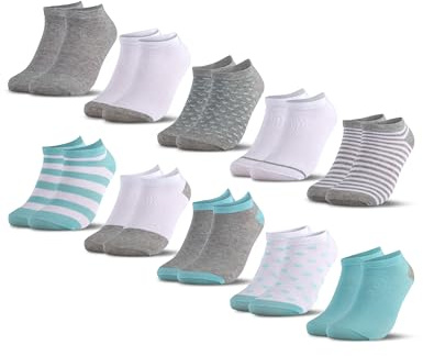 Occulto ankle strumpor pojkar & flickor 10 pak (modell: Mikl) Turkos Grå 23-26
