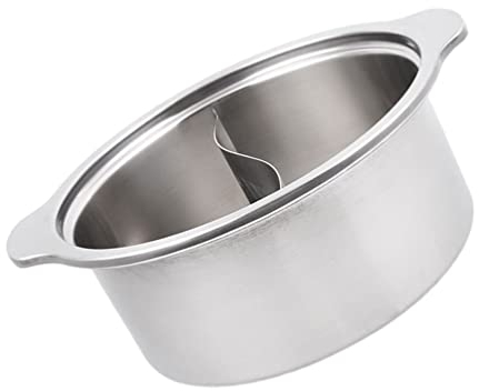 Cabilock Edelstahl Hot Pot Chinesischer Feuertopf Pot Woke Hot Pot Topf Edelstahl Yin Yang Hotpot Haushalt Edelstahl Kochgeschirr für Induktionsherd 16cm