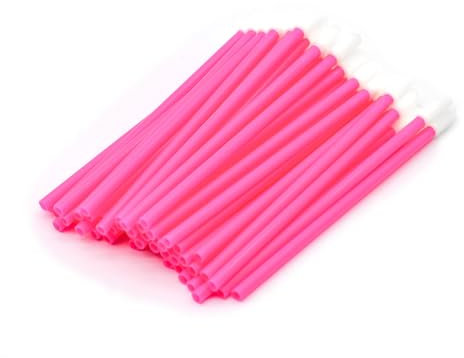 PAITOK monouso Pennelli per labbra, 200 pezzi di applicatori per labbra, pennello applicatore per rossetto pennello per lucidalabbra e correttore strumenti di trucco per labbra e occhi (Rosso Rosa)