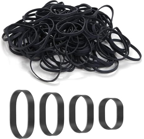 80 stycken svarta gummiband, stora taktiska elastiska, breda och tjocka slitstarka, naturgummiband stora gummiband för hem skola sopmappar