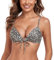 RELLECIGA Damen Bademode Bikini Push-up Top Triangel Oberteil Leopard L