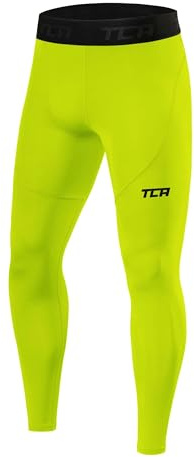 TCA män pojkar pro prestanda kompression leggings termiska baslager tights, Lime punch, L