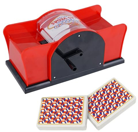 Mélangeur De Cartes Manuel À Manivelle - Mélangeur De Cartes 2 Jeux | Machine À Mélanger Les Cartes À 2 Niveaux | Manuel Mélangeur Pour Cartes Classiques Bridge Et Poker-Possède Une Manivelle De Recha