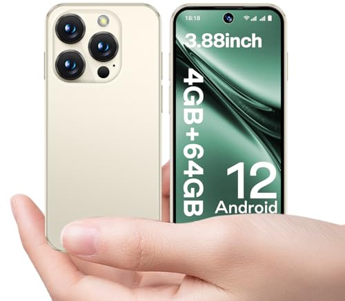 JoyZap 4G Mini Smartphone Unlocked Edition,3.88-inch HD Full Screen,1950mAh Battery,Android 12, Kids & Students - Small Smart Mobile Phones,Supports GPS Location & Face Recognition(Beige).