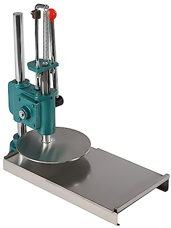 Pizza Dough Press Machine, Manual Stainless Steel Dough Press Machine, Height Adjustable Pizza Forming Machine, Commercial Chapati Presser for Making Hand Pie, Bread Mold, Pie Crust (9.5in)