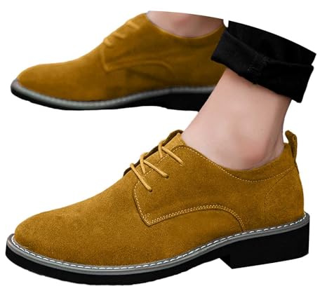 Traditional Shoes Men's Haferl Shoes Comfortable Traditional Leather Shoes Festive Elegant Oktoberfest Shoes Walking Shoes Outdoor Leisure Shoes Modern Lightweight Hiking Boots, yellow, 9.5 UK