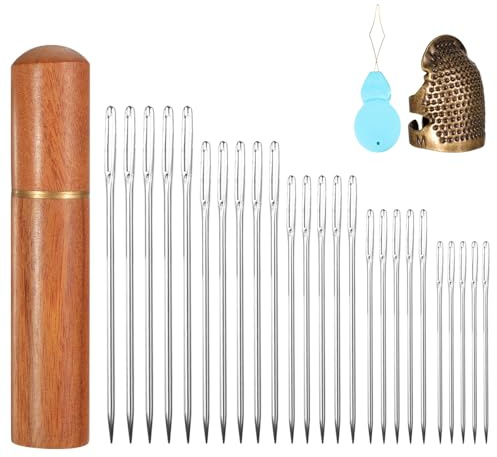 25 Stücke Nähnadeln Sticknadeln Stopfnadel Nähnadeln mit Großem öhr Nadeln Stopfnadeln mit Großem öhr Sewing Needles für DIY Stickerei Nähen