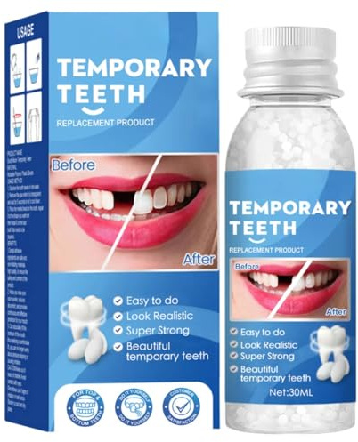 Provisorisk bitring, provisorisk tandfyllning, tandrestaureringsset för hemmet, reparation saknade proteser och trasiga tänder, tandrestaurering, 30 ml