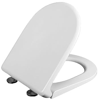 Asiento de inodoro de cierre suave con liberación rápida, fijación superior, bisagras ajustables de 360°, fácil de limpiar, ajuste universal para inodoros estándar
