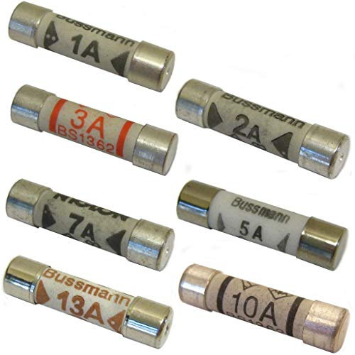 All Trade Direct 28 Mixed Amp Domestic 240V Household Mains Plug Fuse Electrical Cartridge Fuses