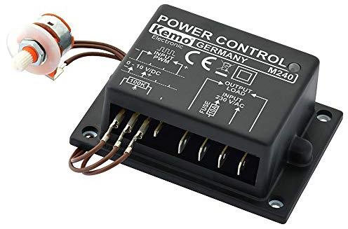 Kemo M240 Leistungsregler multifunktional 230 V/AC, 10 A. Für Motoren, Lampen, dimmbare LEDs usw. Überlastfest. Regelung über Potentiometer, Steuerspannung oder PWM Signale