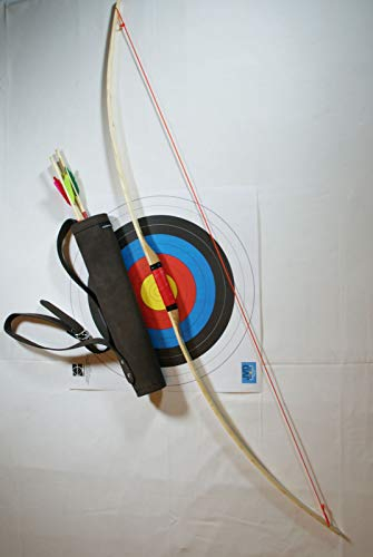 Bärentöter Kinderbogenset mit Rückenköcher für 5-9 Jährige mit Zielscheibe (rot, rechtshand)