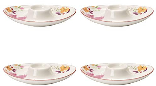 Villeroy & Boch Mariefleur Basic 4er Set Eierbecher oval weiß aus Porzellan