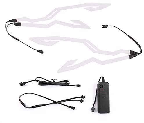 Motorrad Helm EL Licht, Motorrad Helm Licht Streifen Riding Signal Helm Lichtleiste Wasserdichtes Motorrad Licht Streifen LED Aufkleber Motorrad Helm LED Licht,3 Modi 2 AA Batteriebetrieben