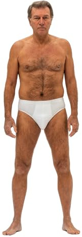 FERRUCCI COMFORT Slip da Uomo in Cotone con Apertura Laterale in Velcro 9011/3 - Ideale Dopo Interventi Chirurgici o per medicazioni - Traspiranti (M)
