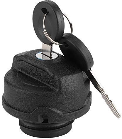 Låsande bensinlock, lås tanklock för skalbagge/polo/caddy med 2 nycklar Tanklock för bränsletank Svart ABS bensinlåslock