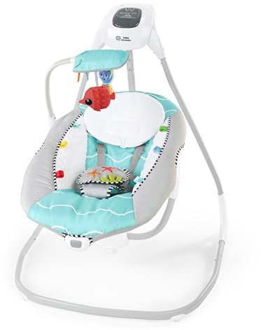 Baby Einstein Ocean Explorers Musikalische kompakte Babyschaukel, Vibrierend, Mehrere Richtungen, Grau, Unisex, 0-9 Monate
