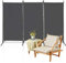 Eulenke Paravent 3 Teilig Klappbar Raumteiler, 260x180cm Beige Stoff Raumteiler, Groß Trennwand Garten Balkon Sichtschutz Raumteiler Zaunfeld Stellwand Wandschirm Sichtschutzwand für Büros Kabinen