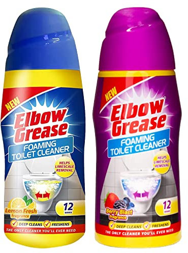 Set of Elbow Grease Foaming Toilet Cleaner Berry Blast + Lemon Fresh Fragrance Deep Cleaning Action Powder Cleaning Foam and Extra Freshness Toilet Cleaner (500g)
