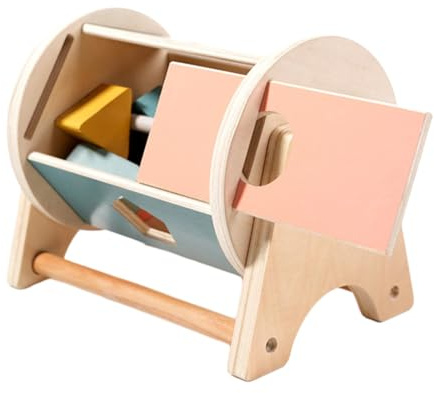 TTETTZ Tambor Giratorio Montessori, Tambor Rodante de Madera para Niños, Niños Y Niñas