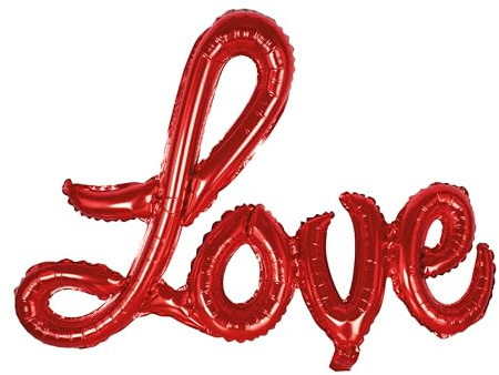 P'TIT CLOWN - 23271 - Aluminiumballong Love - perfekt för alla hjärtans dag dekoration - plast - röd