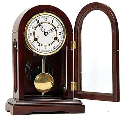 MNBVH Horloge De Cheminée à Pendule en Bois avec Carillons Westminster, Horloge De Table Mécanique pour Salon, Bureau, Décoration De La Maison, Marron