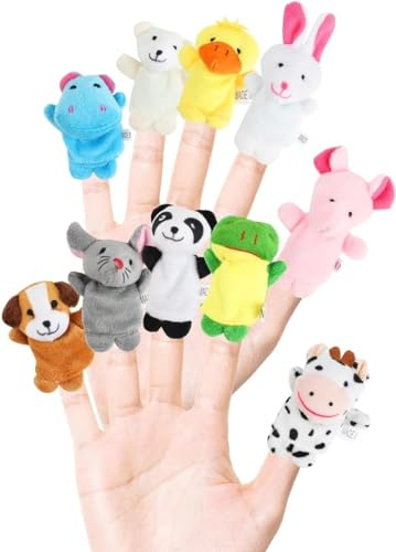 SULOLI 20 Stück Tiere Fingerpuppen Set,Finger Plüschtier Kinder,Kleine Fingerpuppen Spielzeug für Ostern Weihnachten Geburtstag Party Geschenke
