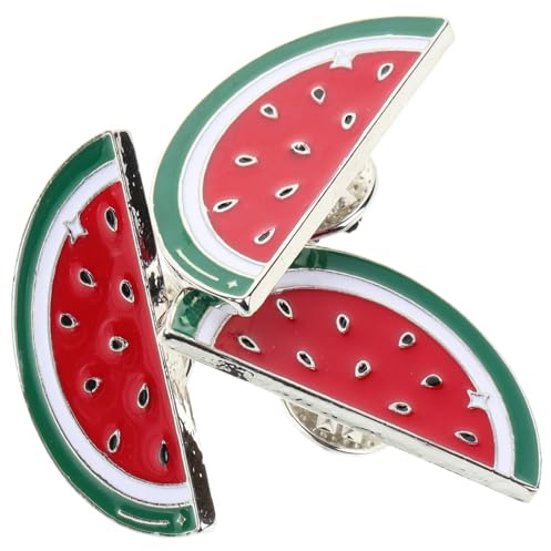 SAFIGLE vattenmelonbrosch Palestina 3 stycken vattenmelon emaljstift palestinabrosch – Hawaiianska broscher i fruktform – vattenmelonmärke bröstnål smycken, 3.20X1.50X1.00CM, Ingen ädelsten
